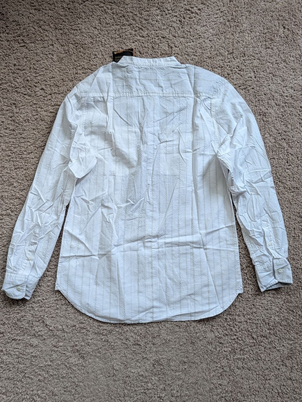 Third & Army Mens White Gray Deadstock Button Down Striped Shirt NWT Size Medium - Picture 3 of 8